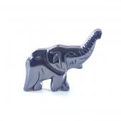 Hematite Elephant 28x50mm Pendant